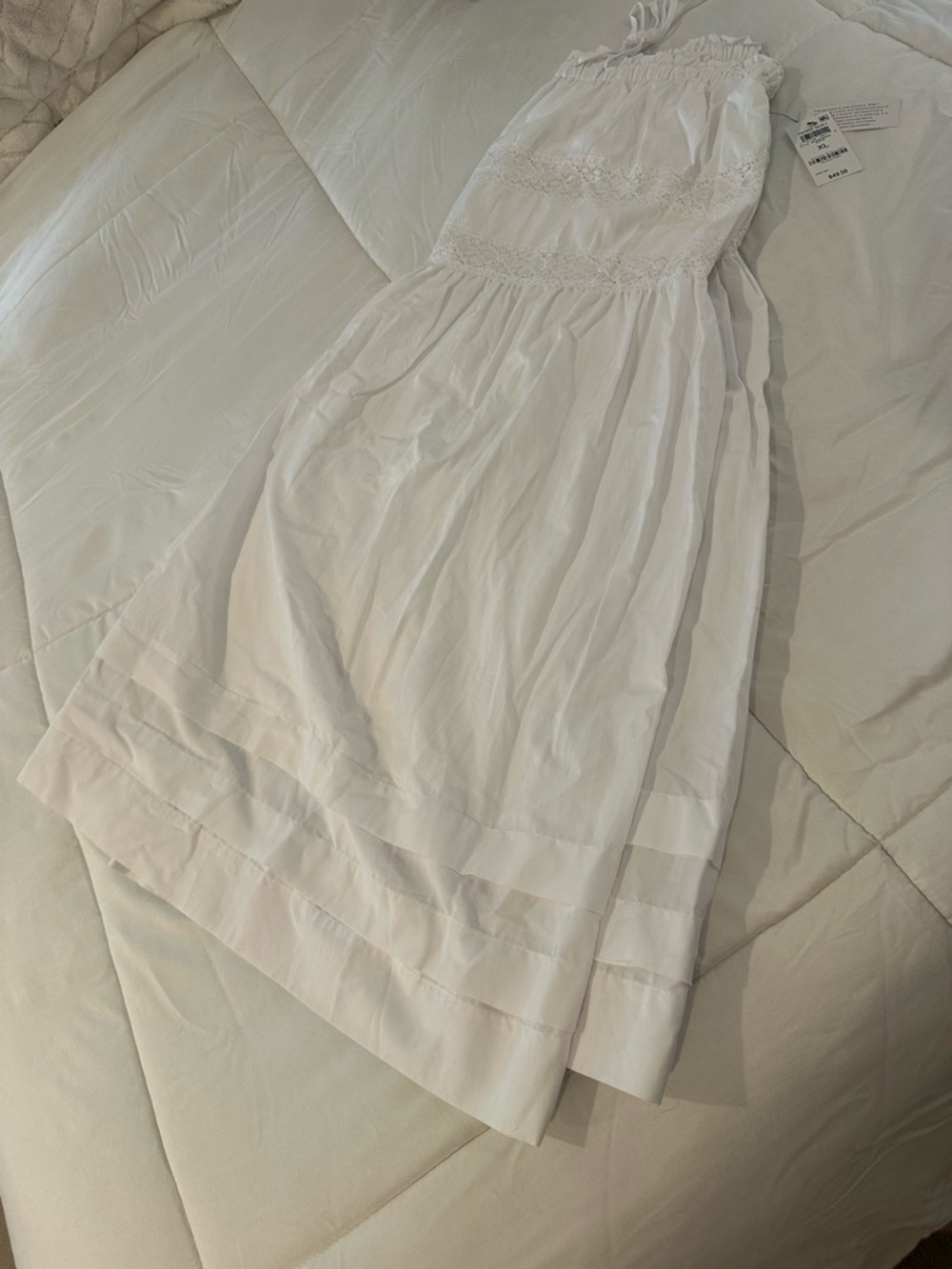 White Strapless Summer Skirt